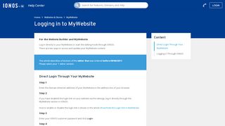 
                            2. Login (Registration) MyWebsite - 1&1 IONOS Help