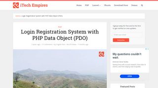 
                            11. Login Registration System with PHP Data Object (PDO) - iTech Empires