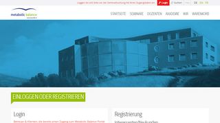 
                            8. Login & Registrieren - DE Metabolic Balance Seminare