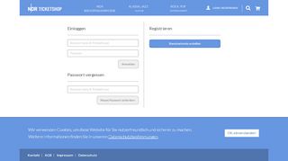 
                            8. Login / Registrieren - Tickets für den Norden | NDR Ticketshop