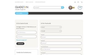 
                            2. login / registrierung - gladizon