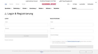 
                            2. Login & Registrierung - Ochsner Sport