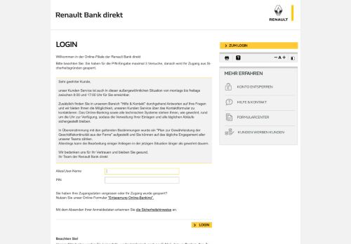 
                            9. Login - Renault Bank direkt