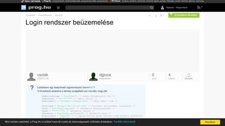 
                            5. Login rendszer beüzemelése probléma - Prog.Hu