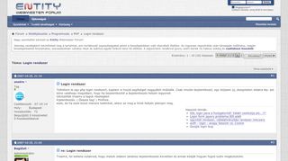 
                            7. Login rendszer - - ENTITY