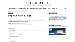 
                            5. Login rendszer honlapra | tutorial.hu