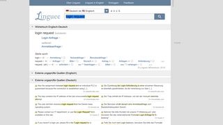 
                            1. login request - Deutsch-Übersetzung – Linguee Wörterbuch