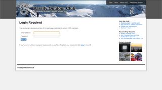 
                            6. Login Required - Varsity Outdoor Club