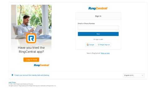 
                            5. Login - RingCentral account