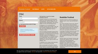 
                            2. Login | Roskilde Festival