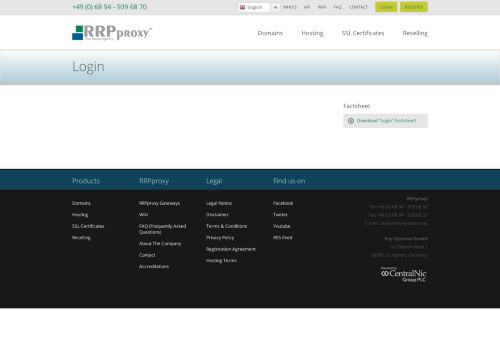 
                            4. Login - RRPproxy The Metaregistry