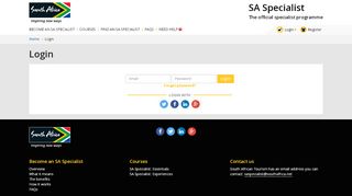 
                            3. Login - SA Specialist - South African Tourism