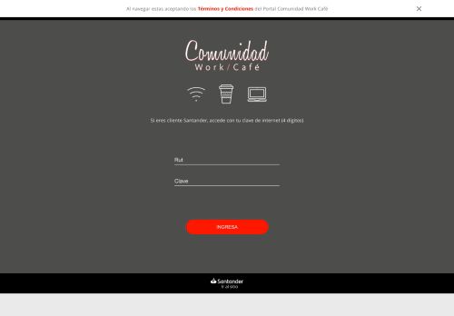 
                            5. Login Santander | Comunidad Work/Café