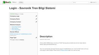 
                            6. Login - Savronik Tren Bilgi Sistemi - AboutUs