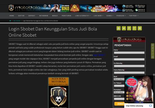 
                            4. Login Sbobet Dan Keunggulan Situs Judi Bola Online ... - Motobola.com