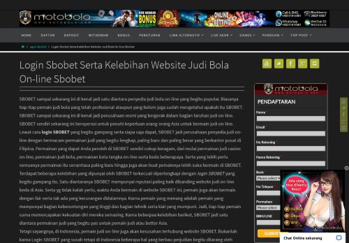 
                            6. Login Sbobet Serta Kelebihan Website Judi Bola On ... - Motobola.com