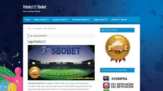 
                            12. Login Sbobet303 | Potato777 Sbobet