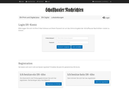 
                            11. Login - Schaffhauser Nachrichten - Webshop