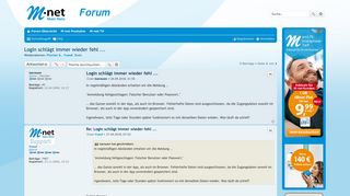 
                            8. LogIn schlägt immer wieder fehl - Zum M-net Forum