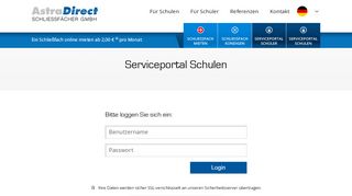 
                            2. Login Schulen - AstraDirect