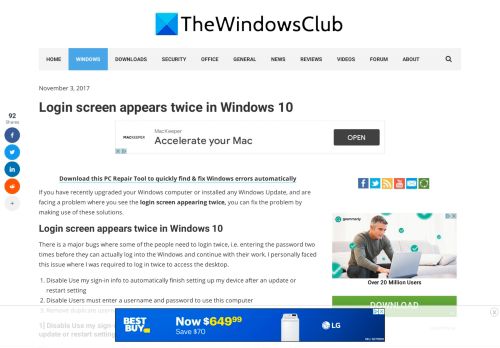 
                            7. Login Screen appears twice in Windows 10 Fall Creators Update