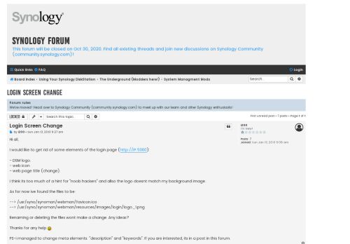 
                            2. Login Screen Change - Synology Forum