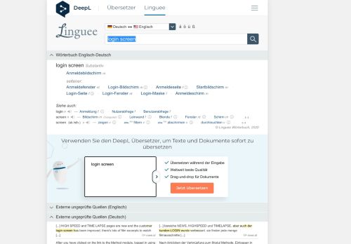 
                            3. login screen - Deutsch-Übersetzung – Linguee Wörterbuch