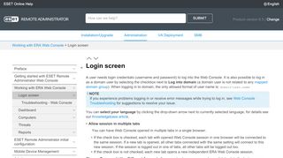 
                            3. Login screen | ESET Remote Administrator | ESET Online Help