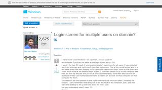 
                            2. Login screen for multiple users on domain? - Microsoft