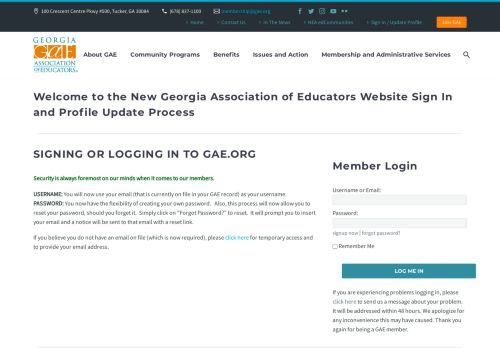 
                            2. Login Screen - Georgia Association of Educators