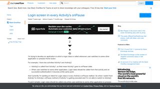 
                            6. Login screen in every Activity's onPause - Stack Overflow