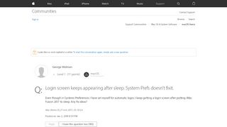 
                            4. Login screen keeps appearing after sleep.… - Apple Community ...