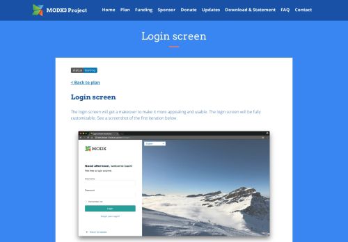 
                            6. Login screen | MODX3 Project