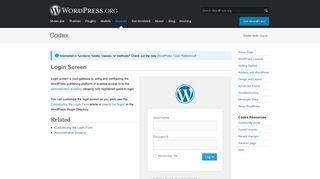 
                            5. Login Screen « WordPress Codex