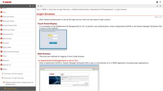 
                            2. Login Screens - Canon - imageRUNNER ADVANCE 4051 4045 4035 ...