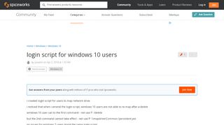 
                            3. login script for windows 10 users - Spiceworks Community