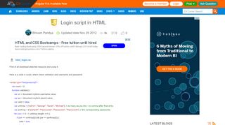 
                            7. Login script in HTML - C# Corner