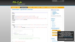 
                            2. Login-Script in Javascript - PA-S.de