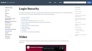 
                            8. Login Security - Facebook for Developers