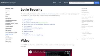
                            8. Login Security - Facebook Login - Facebook for Developers