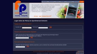 
                            12. Login-Seite der Mensa im Sportinternat Schwerin - bei FP-Webmenue!