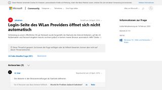 
                            2. Login-Seite des WLan Providers öffnet sich nicht automatisch ...