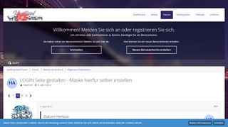 
                            1. LOGIN Seite gestalten - Maske hierfür selber erstellen - Seite 2 ...