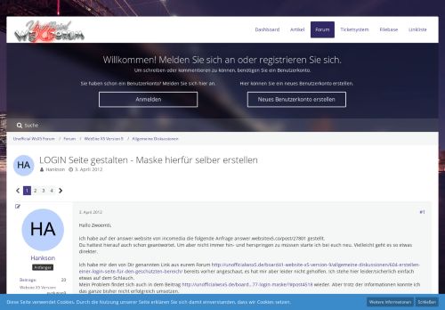 
                            5. LOGIN Seite gestalten - Maske hierfür selber erstellen ...