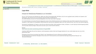 
                            2. Login-Seite ( Startseite LUBW > Service > Sonstiges )