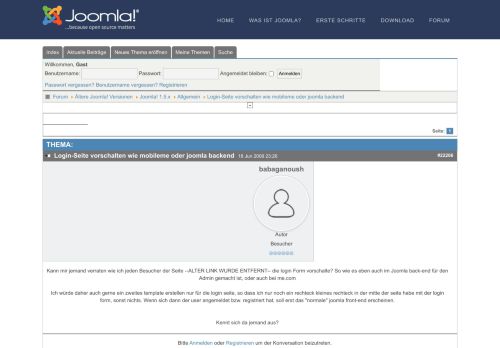 
                            6. Login-Seite vorschalten wie mobileme oder joomla backend - Joomla ...