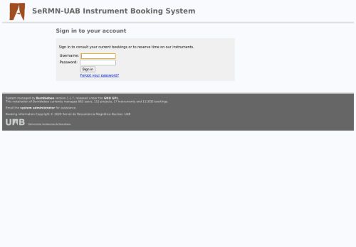 
                            8. Login : SeRMN-UAB Instrument Booking System