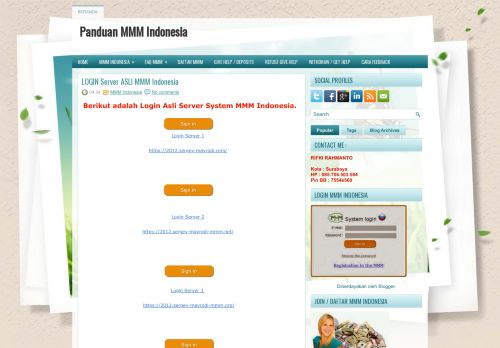
                            9. LOGIN Server ASLI MMM Indonesia ~ Panduan MMM Indonesia