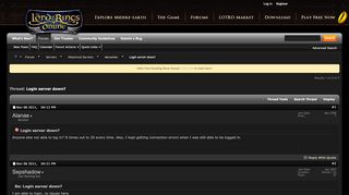 
                            3. Login server down? - LotRO