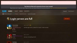 
                            1. Login servers are Full - World of Warcraft Forums - Blizzard ...